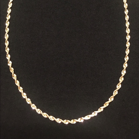 Real Gold Chain Solid 14k Gold Rope Chain 20in 2mm - Picture 2 of 4